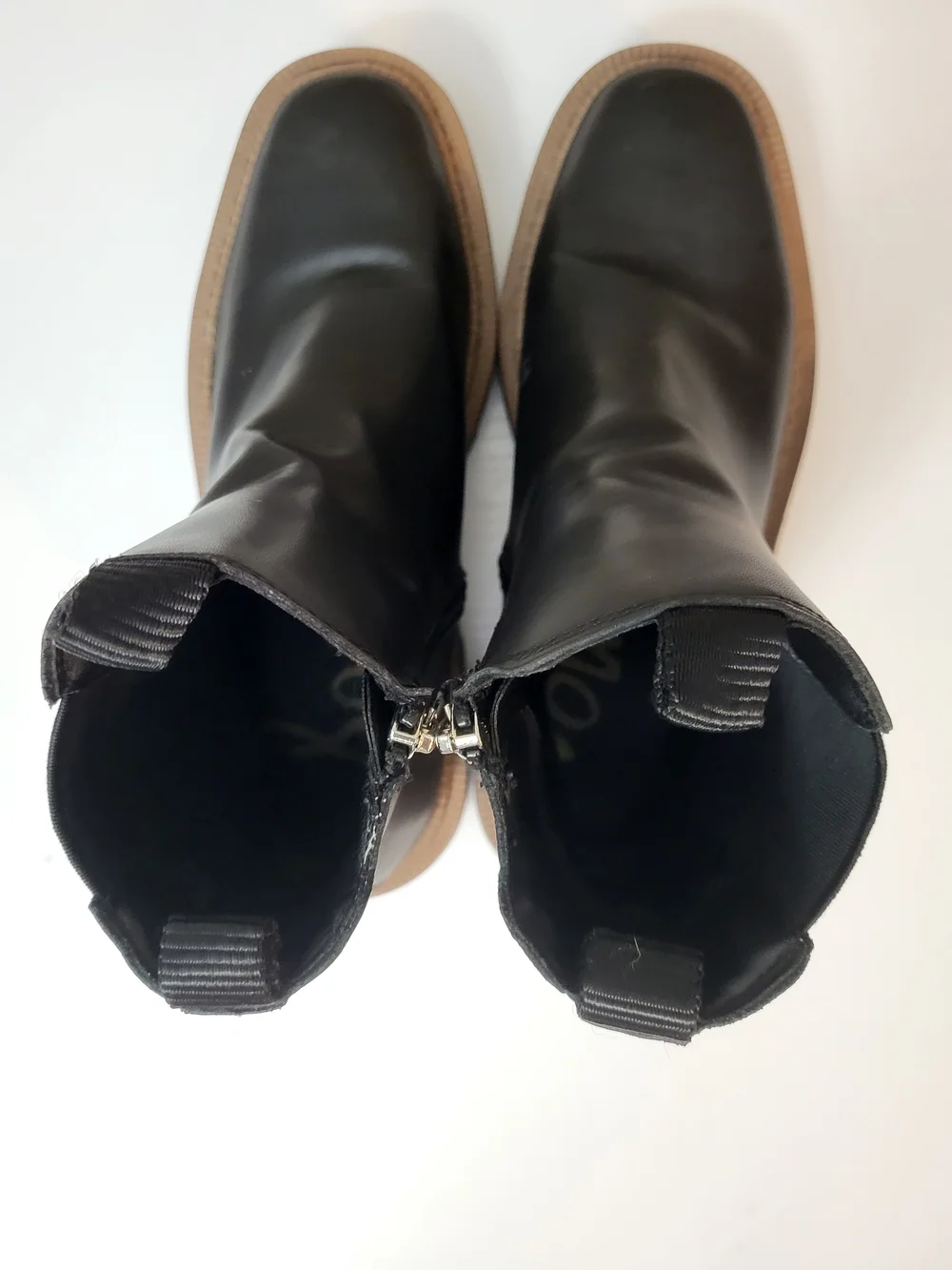 Sam Edelman Women Laguna Black Weatherproof Chelsea Leather Lug Boots size 4